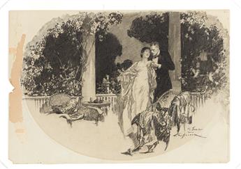 FREDERIC RODRIGO GRUGER (1871-1953) Romance on the veranda.